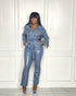 New Lapel Button Low-cut Fringed Skinny Imitation Leather Jumpsuit For Women - ROUTINE FASHION